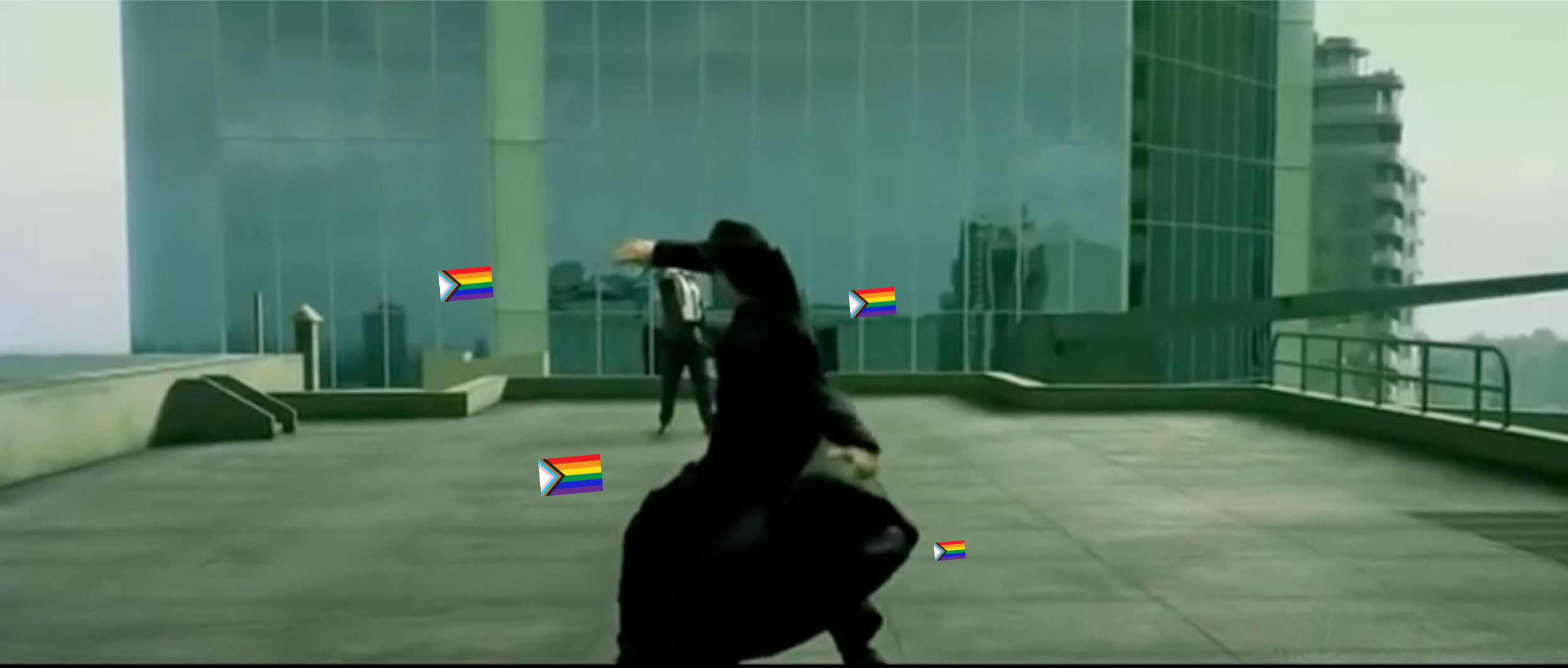 New Pride Month Edition Of The Matrix Released - The Matrix: Pride Reloaded, Entire Movie Is The Bullet Scene Featuring Neo Dodging LGBTP+ Propaganda From Trans-Agent Smith